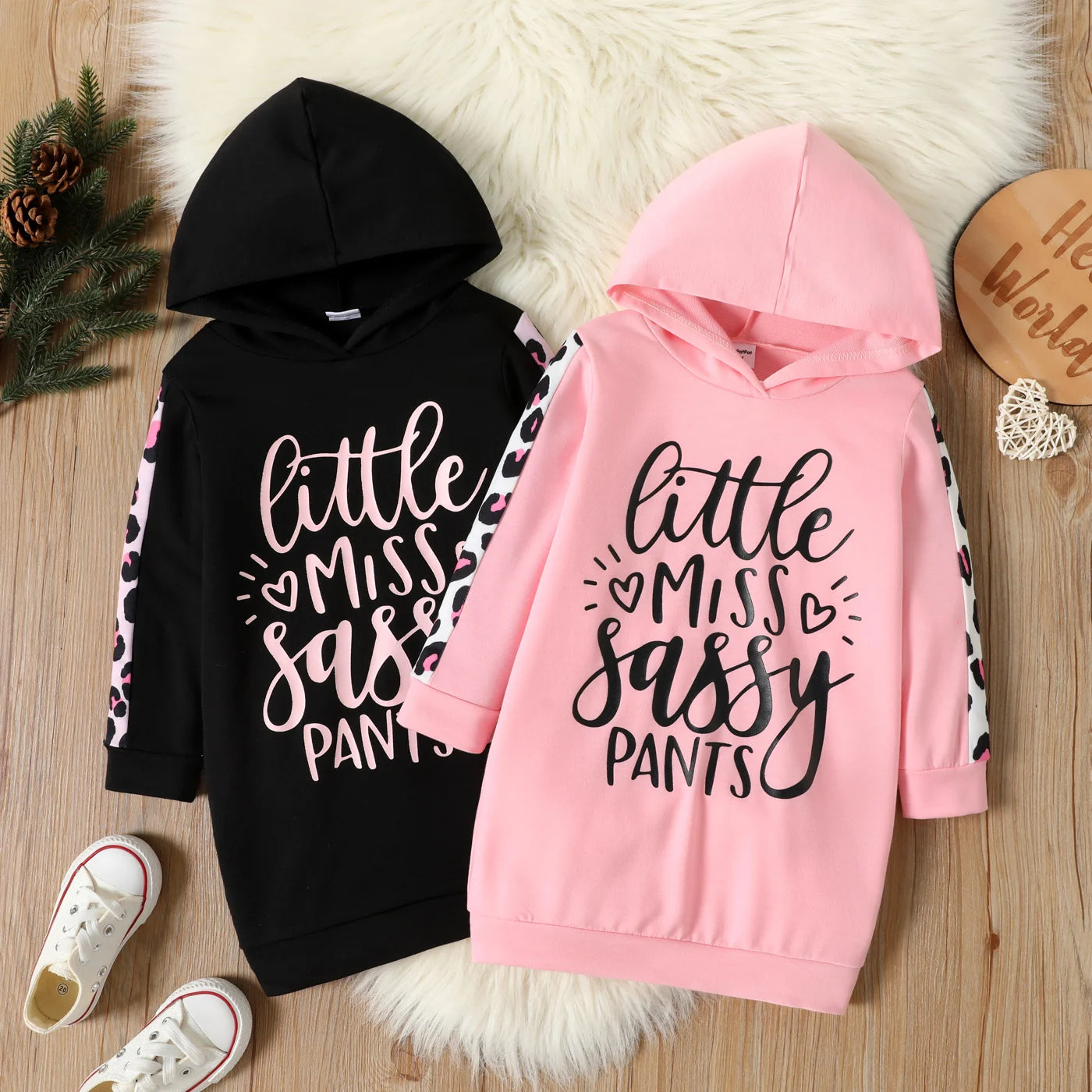 Print Black Long-sleeve Hooded Sweatshirt