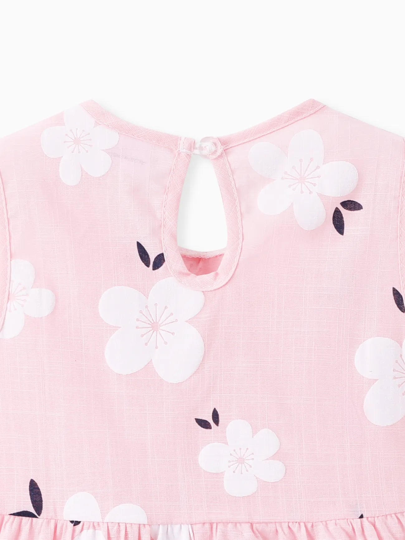 Baby Girl Cotton Peter Pan Collar Floral Print Tank Dress