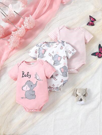 Elephant baby Print Romper