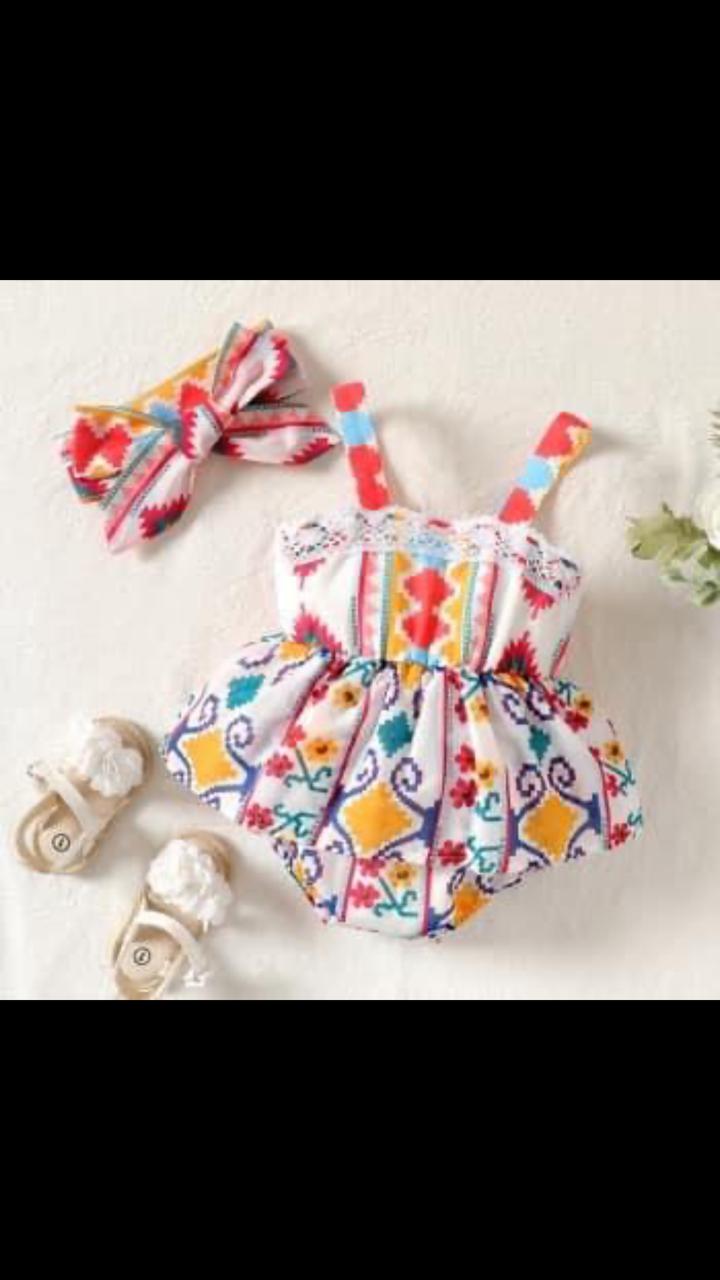 Baby Sleeveless print romper
