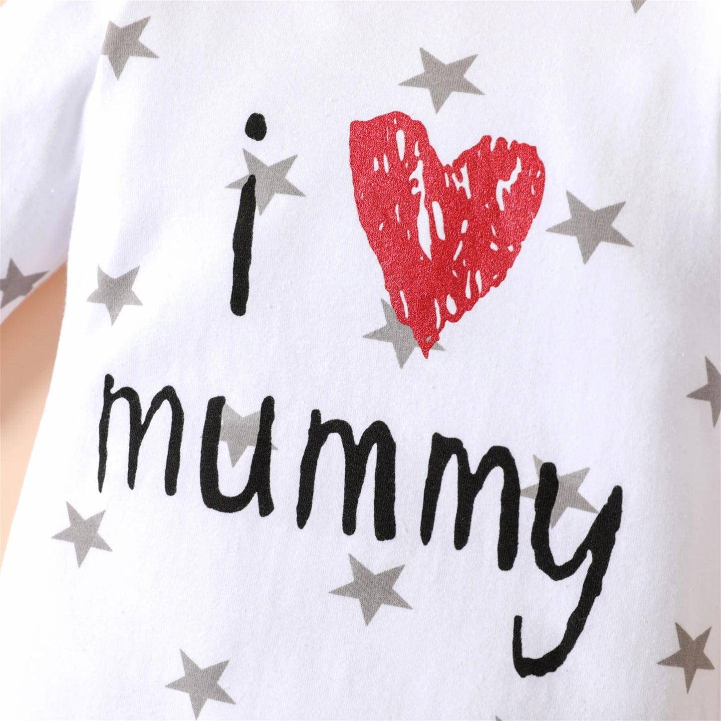 Baby Heart Letter Print Long-sleeve Jumpsuit