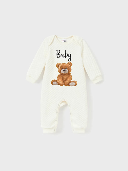 Bear Print Long Full Romper