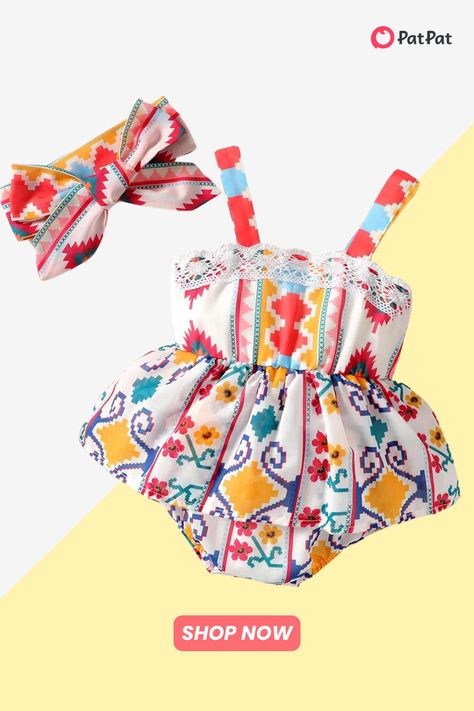 Baby Sleeveless print romper